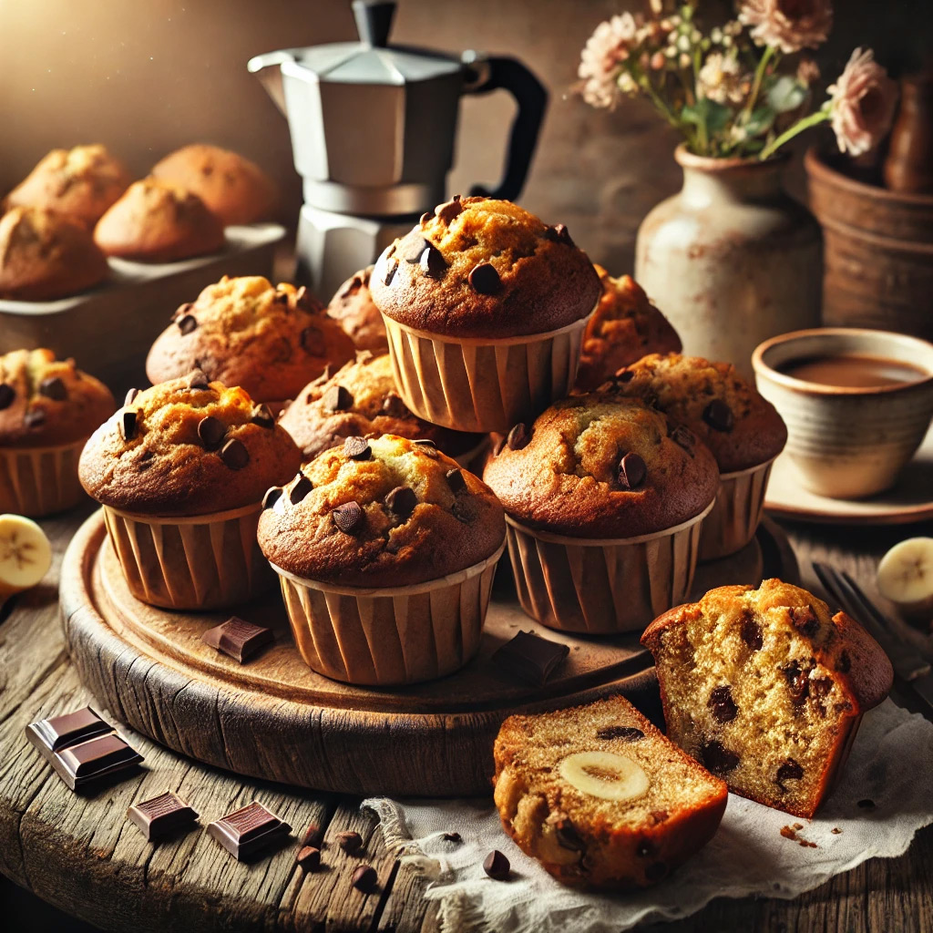 Glutenfri bananmuffins med chokolade